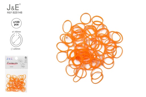 [925146] [24u/cx]Set de ligas pequeñas colores neón naranja ±100 piezas