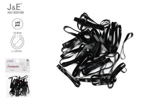 [925160] [24u/cx]Set de ligas gruesas negras ±40 piezas