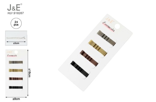 [918267] [24u/cx]Set de pinzas onduladas 5 cm multicolor 24 piezas
