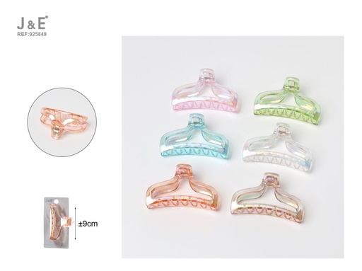 [925849] [12u/cx]Pinza de garra de 9.0cm modelo 6286 - Cromado transparente en 6 colores