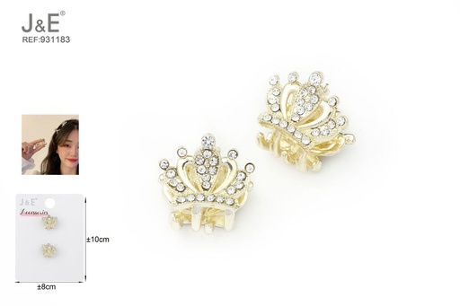 [931183] [12u/cx]Conjunto de pinzas pequeñas con puntos y corona 2 piezas