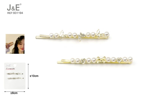 [931194] [12u/cx]Conjunto de hebillas con forma de moño 2 piezas